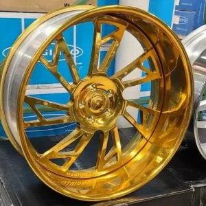 24" FORGIATO VERASO HI POLOSIHED GOLD 5X4.75 CHEVELLE BUICK MONTE CARLO CUTLASS