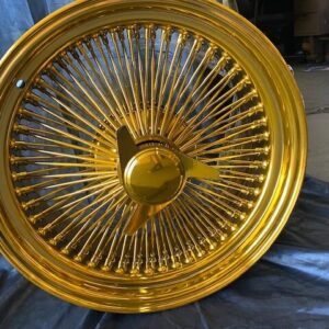22" KNOCK OFF 150 SPOKE GOLD POWDER COAT WIRE WHEELS for RWD (set of 4)