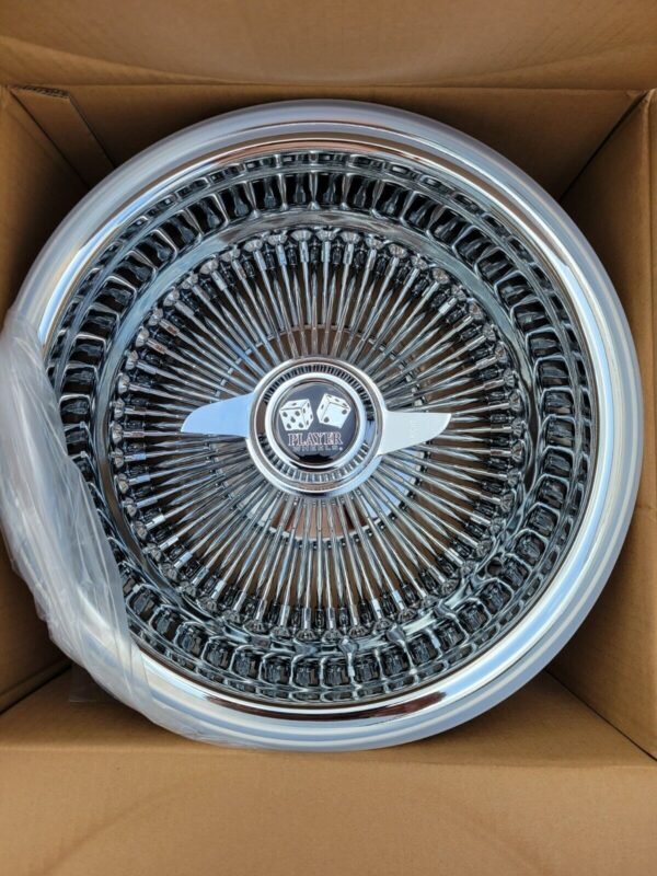 13x7 Player wire wheels spokes reverse 100 spoke 2 bar knockoff wheels rims chip