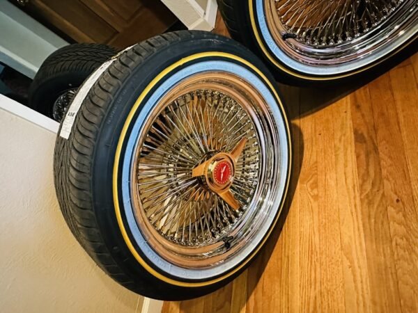 17 Inch Gold And Chrome Wire Wheels With Vogue Tires - Image 3
