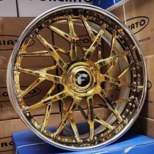 22" to 30" CHROME GOLD CENTER/ CHROME OUTER/ RAW INNER/ CHROME BOLTS/ CHROME GOLD XL CAPS
